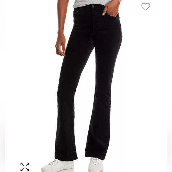 AG Alexxis Boot High- Rise Vintage Fit Super Black Velvet Bootcut Jeans NWT - Picture 1 of 11
